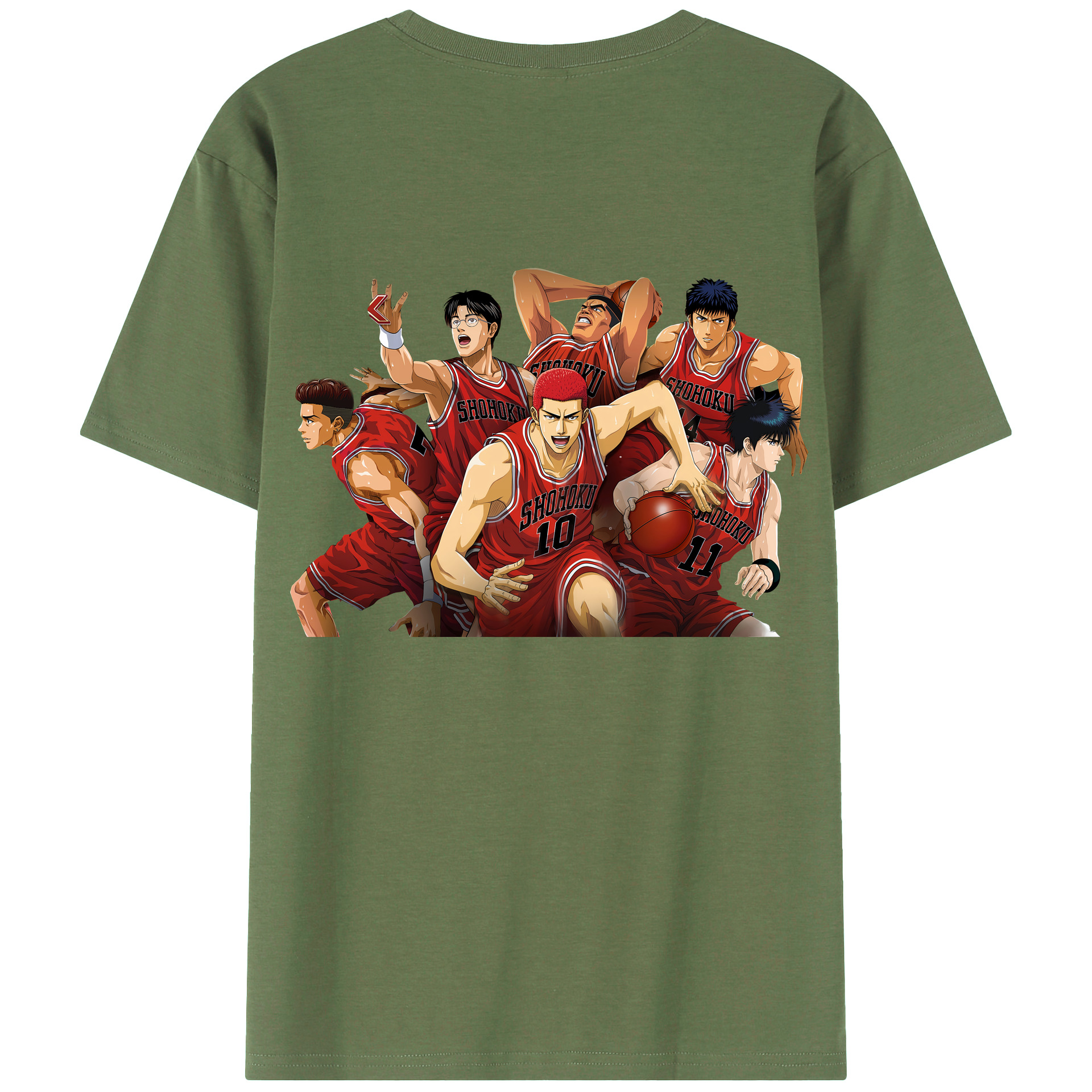 （画像用） SLAM DUNK／スラムダンク 綿100％ メンズ半袖Tシャツ（バックプリント） 通気性